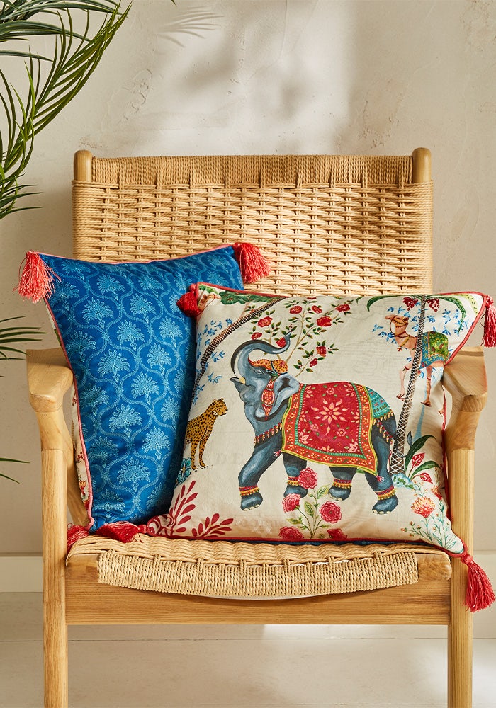 Wonderful Wanderlust Elephant Reversible Cushion