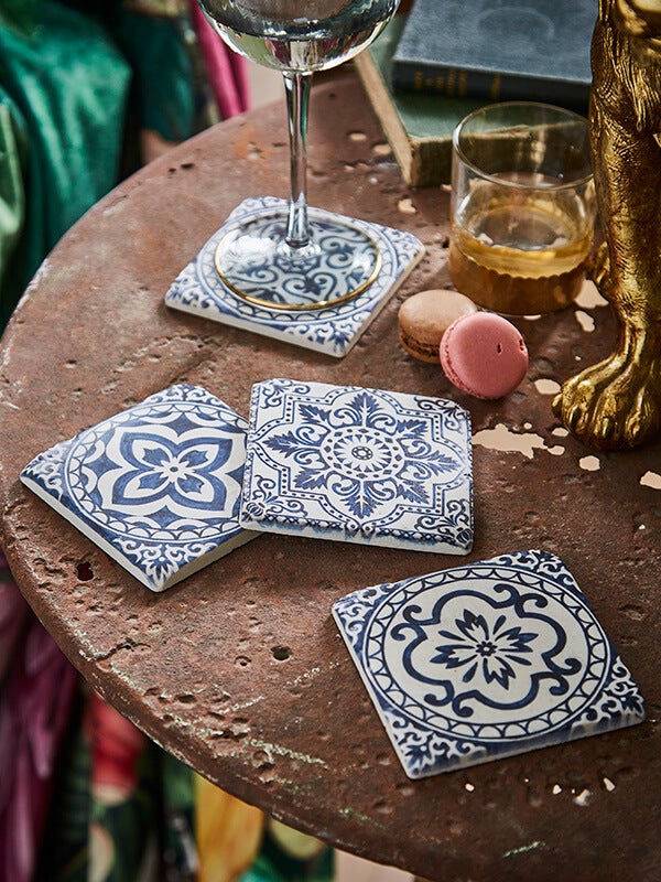 MEDITERRANEAN MOODS CERAMIC TILE COASTERS