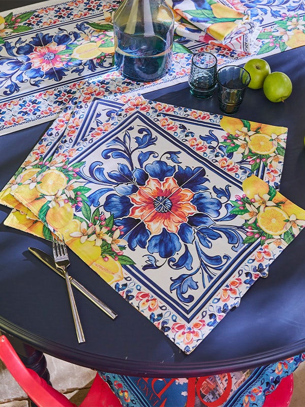 Lovely Lemon Tile 4 Pack Of Placemats