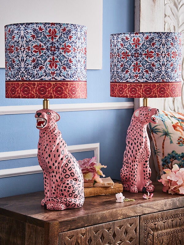 ROAD TO JAIPUR SET OF 2 LEOPARD LAMPS