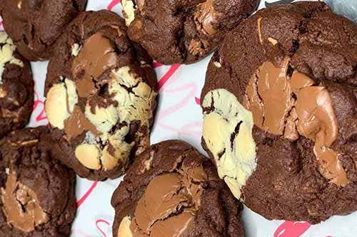 Baked Triple Chocolate Cookies