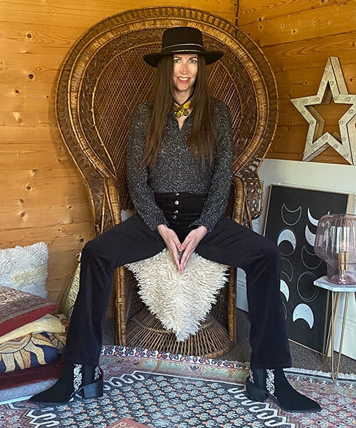 cowboy hat flares and cowboy boots