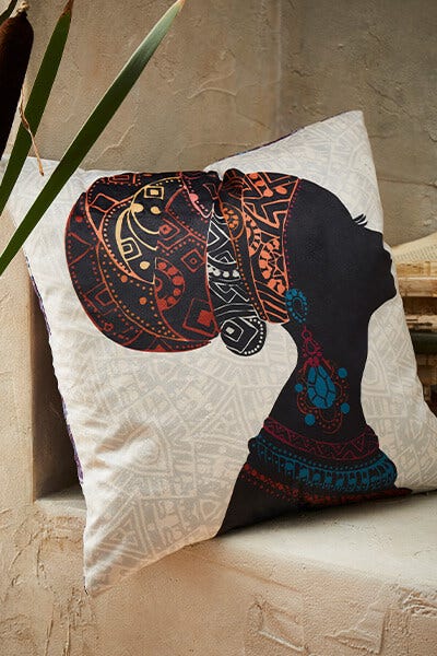 African Lady Reversible Cushion