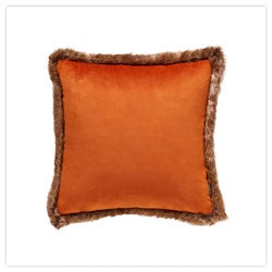 Faux Fur Trim Velvet Cushion