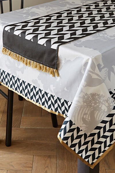 History Clash Mono Chevron Table Runner