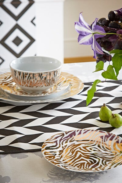 Set Of 4 Gold Metallic Zebra Side Plates